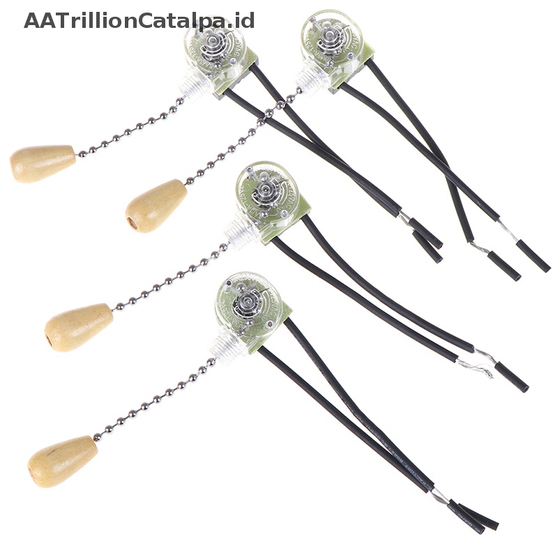 Aatrillioncatalpa 4pcs Lampu Dinding Tarik Saklar Rumah Lampu Kipas Angin Plafon Saklar Rantai Tarik Universal  Id