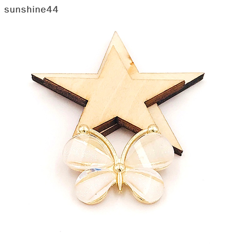 Sunshine 10pcs Kerajinan resin Metal Butterfly flatback Scrapbooking Untuk Telepon Dekorasi Pernikahan ID