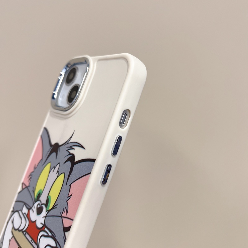 All New Electroplated Camera Skin Silicone Soft Case IPhone 11 12 13 14 Pro Max Women's Fashion Gift Cute Cartoon Phone Case Funny Tom and Jerry