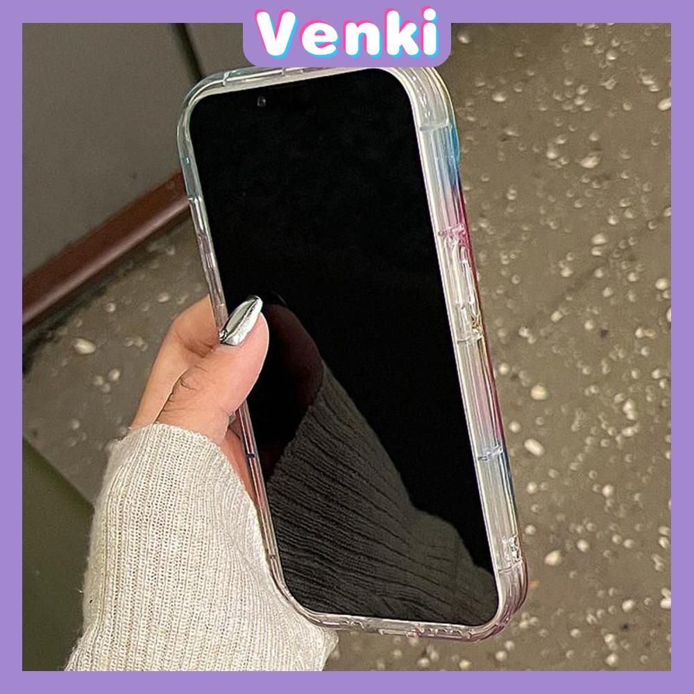 VENKI - Untuk iPhone 11 iPhone Case Laser Reflektif Bening Phone Case TPU Soft Shockproof Airbag Case Cute Kartun Kucing Kompatibel dengan iPhone 14 13 Pro Max 12 Pro Max XR 7 8PLus