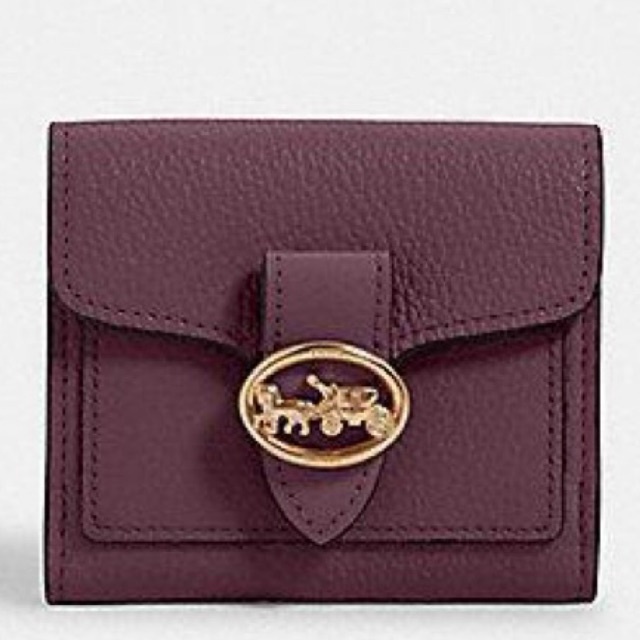 Coach Georgie Small Wallet In Colorblock Signature - Maroon (C7250)