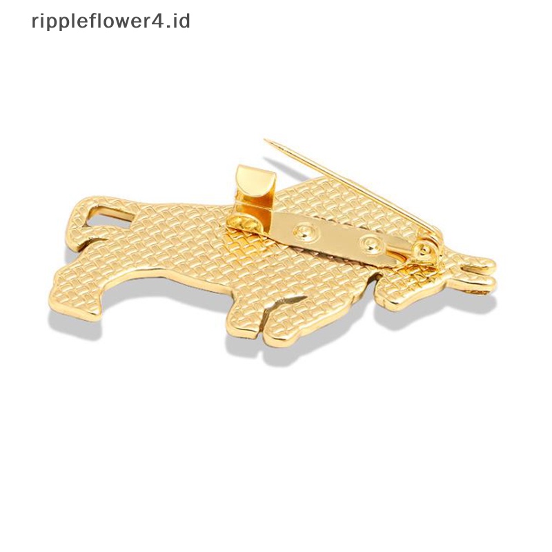 {rippleflower4.id} Mode Baru Enamel Emas Bersinar Banteng Bros Sapi Ox Pin Kerah Lencana Perhiasan Hadiah~