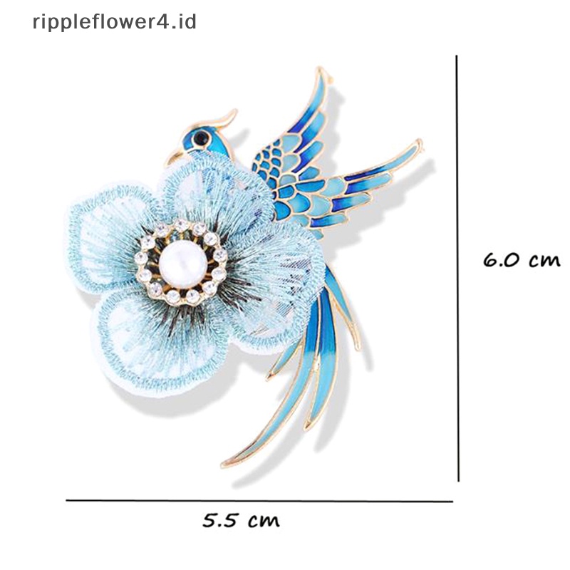 {rippleflower4.id} 1pc Bros Berlian Imitasi Untuk Wanita Enamel Burung Pin Merak Fashion Bros Hadiah~