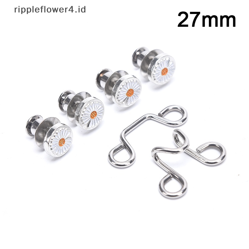 {rippleflower4.id} 1set DIY Invisible Adjust Button Metal Jeans Waist Removable Buckle Waist Button~