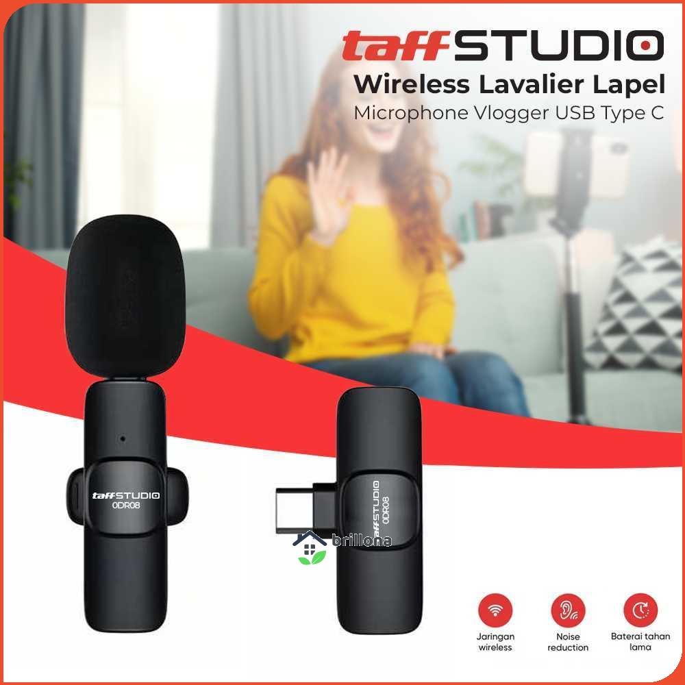 TaffSTUDIO Wireless Lavalier Lapel Microphone Vlogger USB Type C - HO86/ODR08