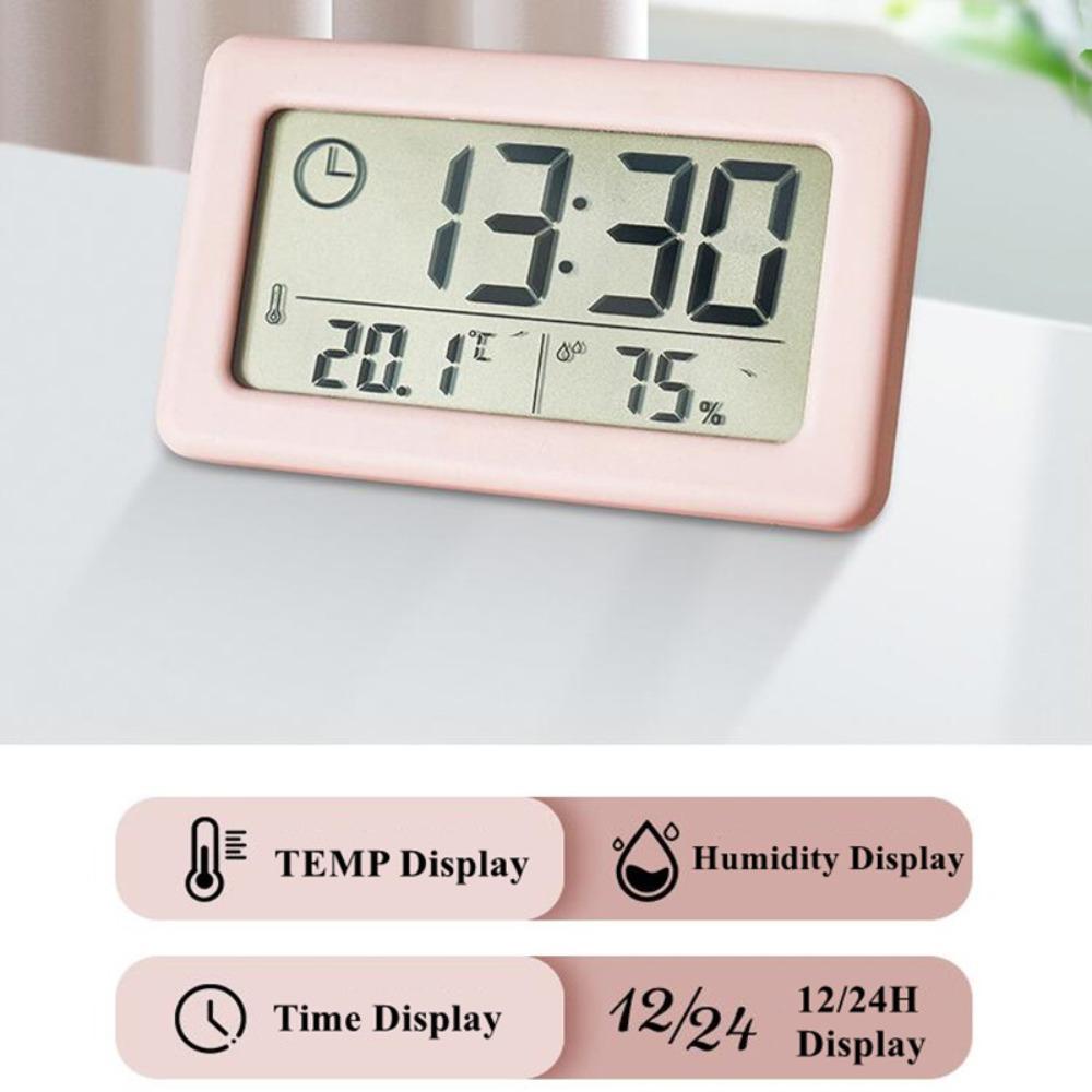 Lanfy Jam Digital Desktop Calendar Temperature Monitor Manajemen Waktu Stopwatch Humidity Sesor Hygrometer