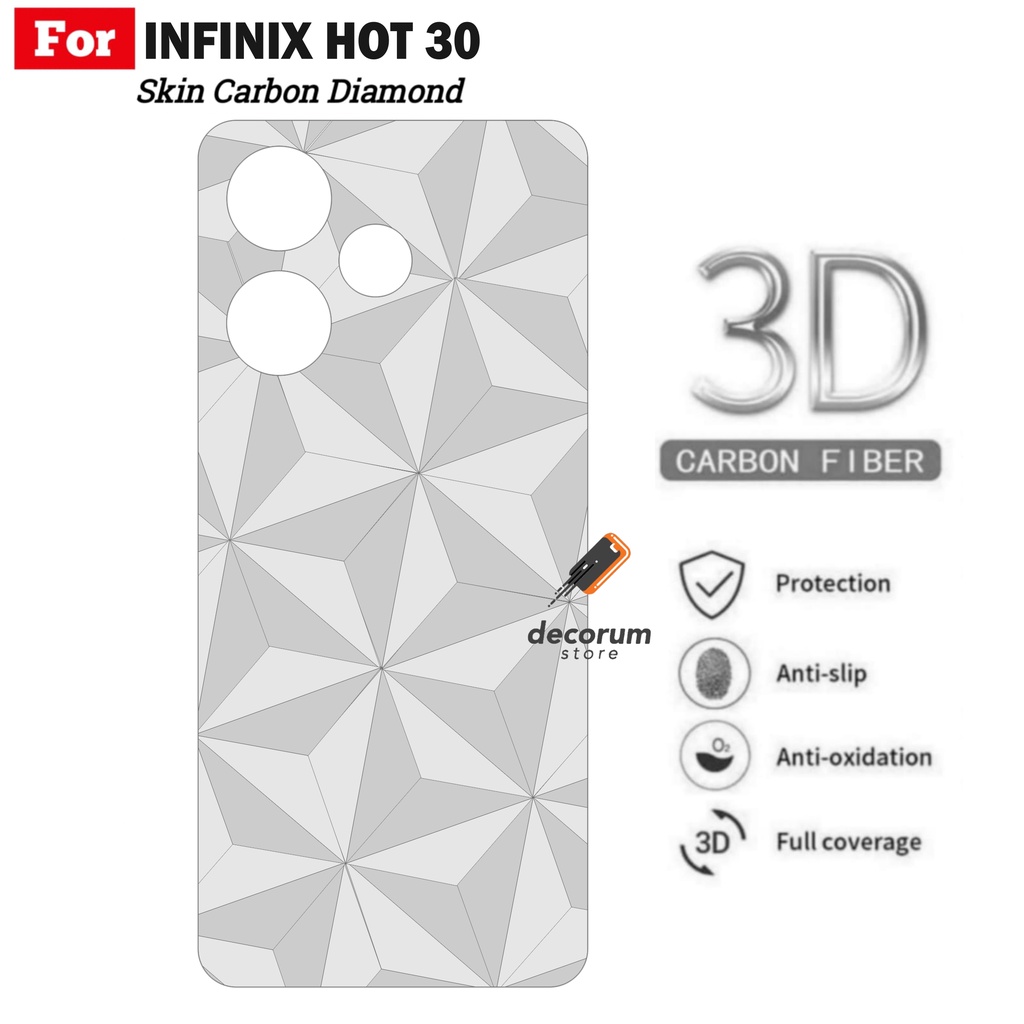 Skin Carbon INFINIX HOT 30 NFC Motif Diamond Pelindung Belakang Handphone