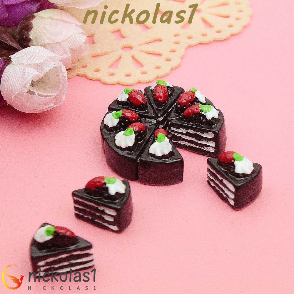 Nickolas1 Rumah Boneka Kue Hadiah Untuk Anak Mainan Anak Ornamen Craft Cake Pretend Play Model Mainan Kerajinan Tangan Aksesoris Rumah Boneka Dapur Mainan Anak