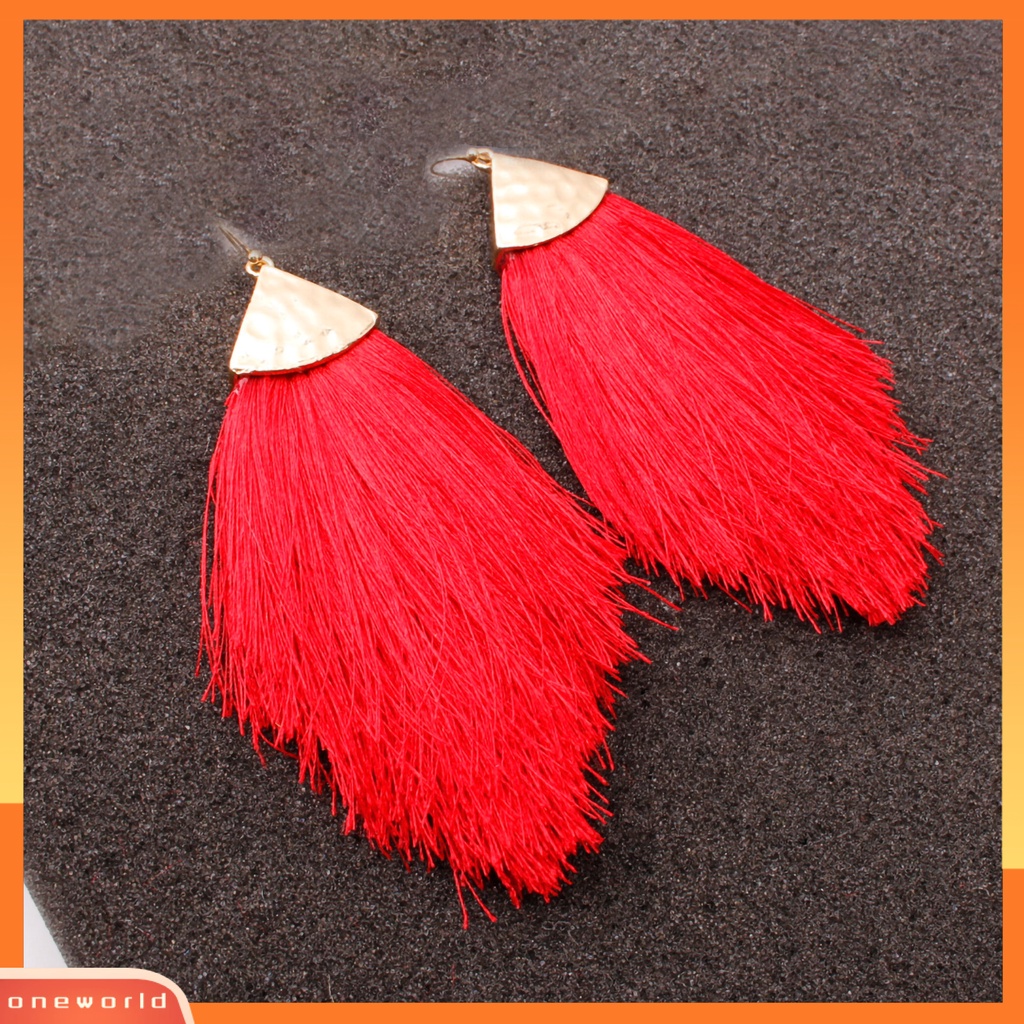 [WOD] 1pasang Anting Wanita Rumbai Gaya Bohemia Fringe Anting Drop Ringan Untuk Pakaian Sehari-Hari