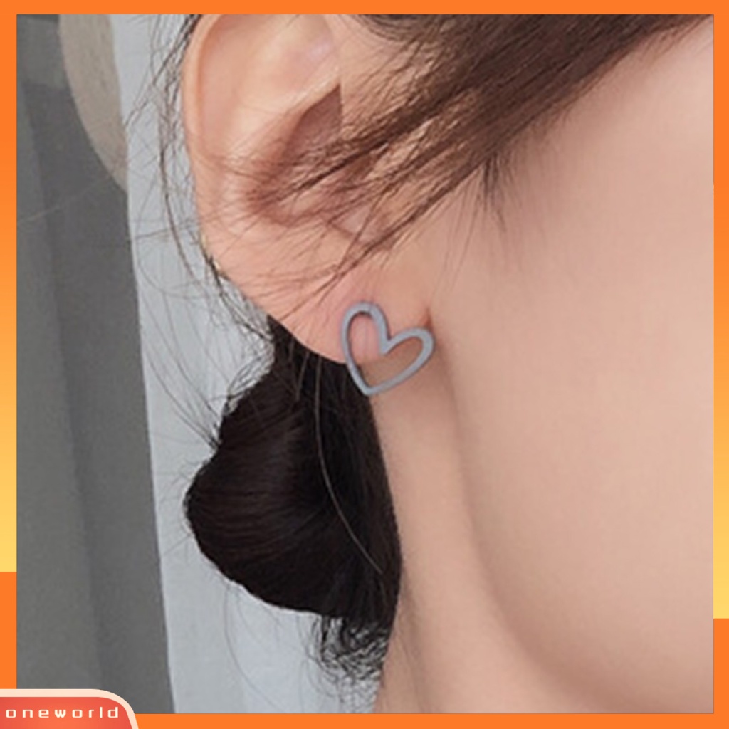 [WOD] 1pasang Giwang Telinga Chic Anting Bentuk Hati Menarik Hias Anting Hati Gaya Untuk Kehidupan Sehari-Hari