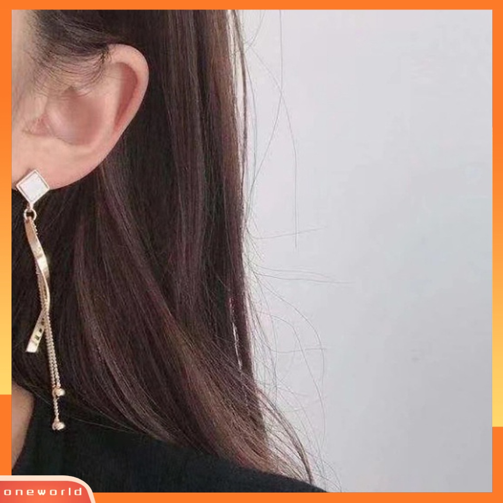 [WOD] 1pasang Wanita Linear Earrings Indah High-end Dipoles Panjang Rumbai Menjuntai Anting Perhiasan Perempuan