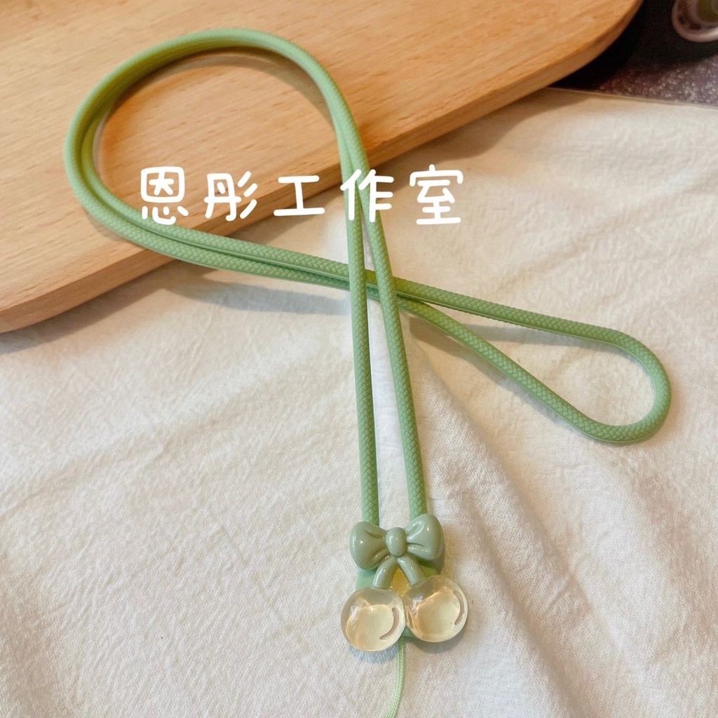 Gaya Baru ins Macaron Bear Halter Neck Tali Anti Hilang Silikon Kunci Liontin Kartu Sekolah Kartu Kerja Liontin Liontin Universal