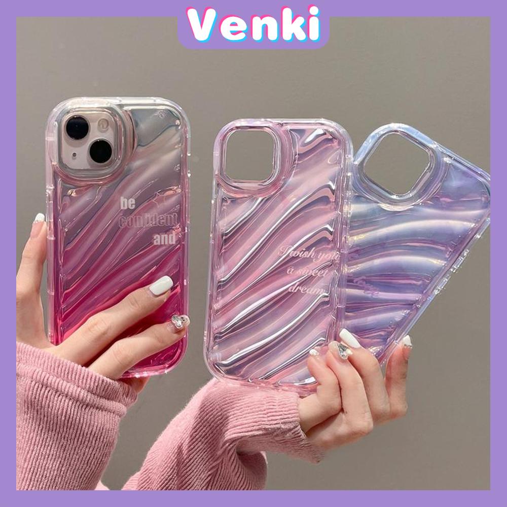 VENKI - iPhone Case untuk iPhone 11 Laser Reflektif Bening Phone Case TPU Soft Shockproof Airbag Case Gradien Sederhana Kompatibel dengan iPhone 14 13 Pro Max 12 Pro Max XR XR 7 8Plus