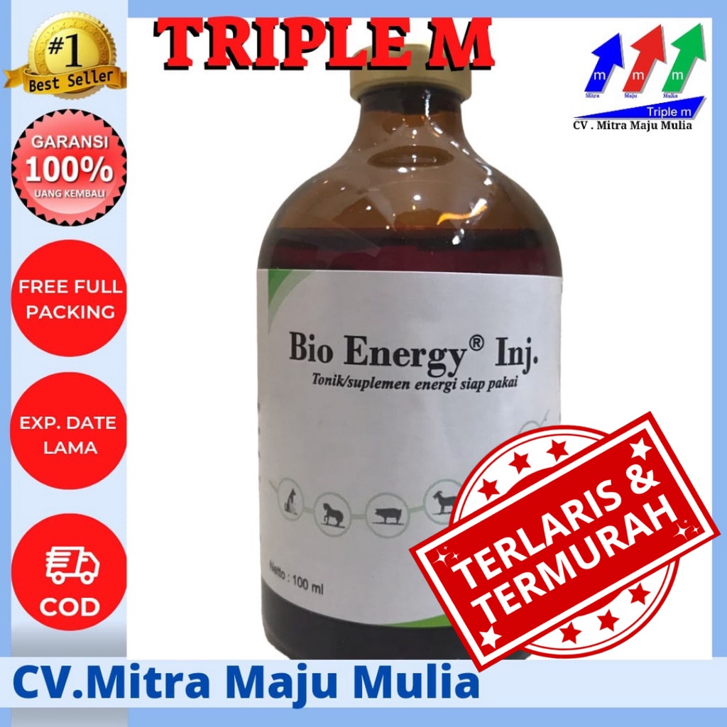 BIO ENERGY 100 ml TRIPLE M - sumber ATP energi untuk hewan ternak