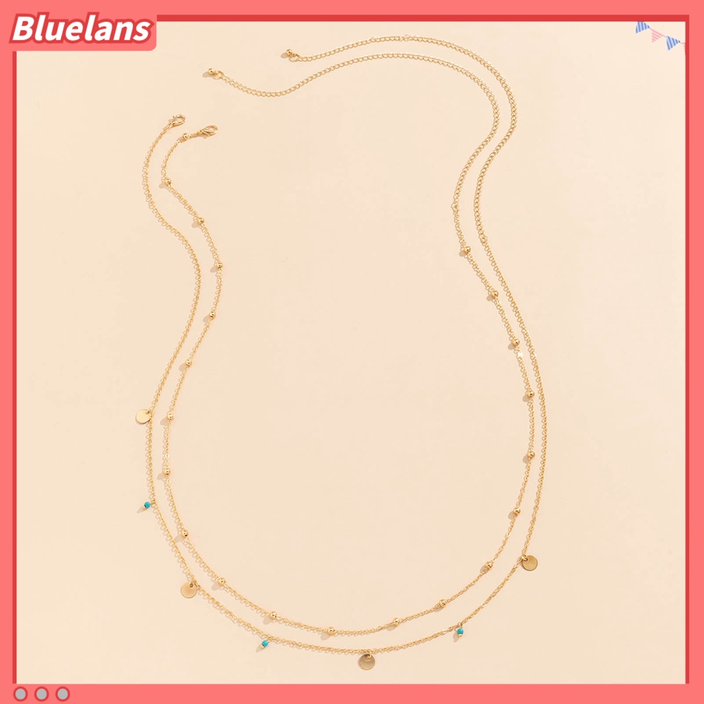 [BLS] 2pcs Rantai Pinggang Perhiasan Liontin Bulat Lapis Ganda Hip Hop Multilayer Belly Chains Untuk Pesta