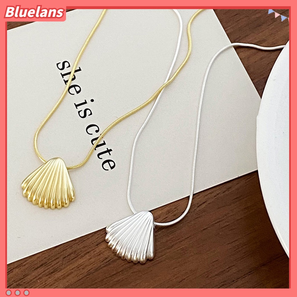 [BLS] Liontin Kalung Indah Elektroplating Tekstur Halus Pengerjaan Halus Kepribadian Berdandan Tidak Luntur Trendi Niche Kerang Kalung Perhiasan Aksesori