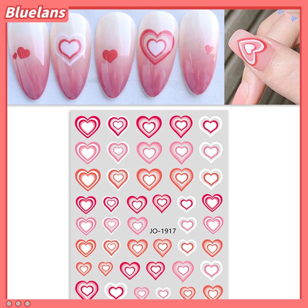 [BLM] Stiker Kuku Perekat Diri Tahan Air Eye-catching Cinta Hati Cetak Kuku Stiker DIY Nail Art Gadget Hadiah Ulang Tahun