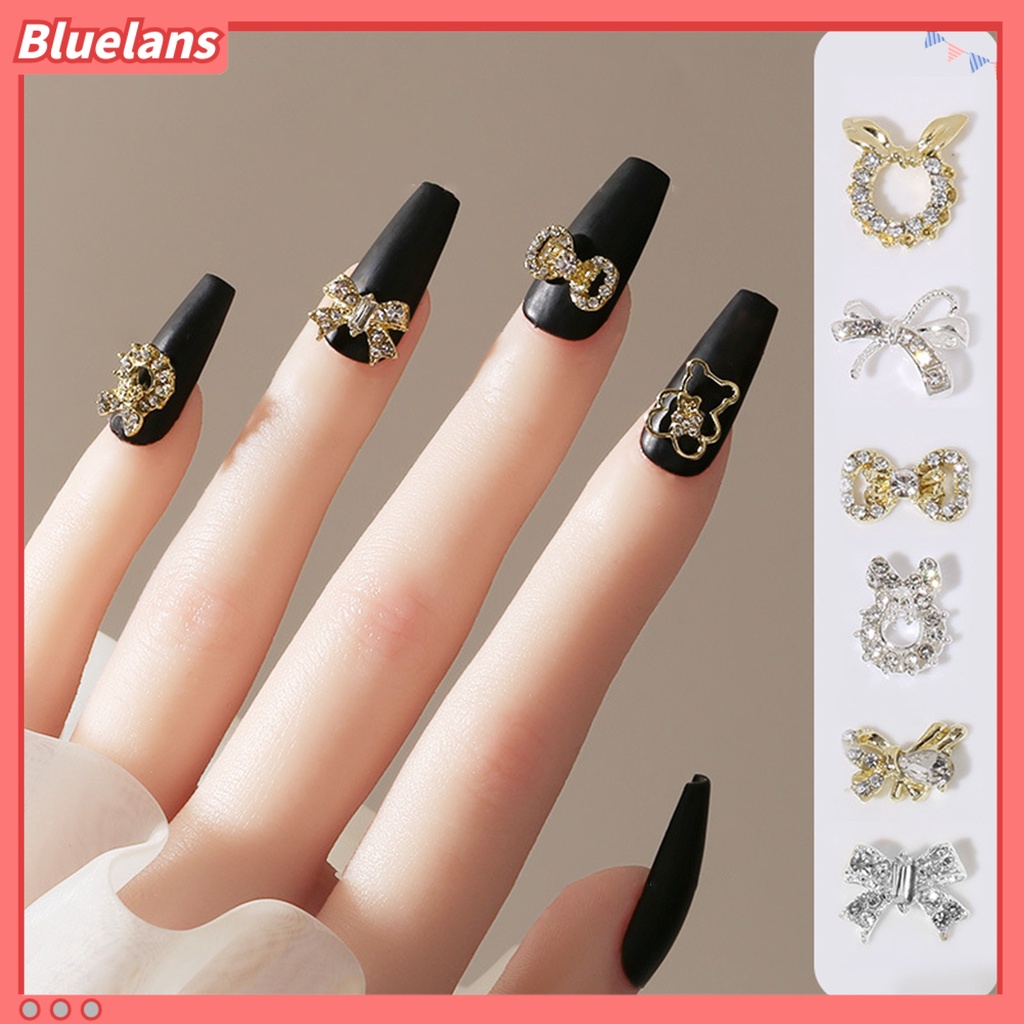 [BLM] 20pcs Hiasan Kuku Bentuk Halus Tahan Karat Alloy Bow-knot Wreath Nail Art Dekorasi Manicure Designs Perlengkapan Kuku