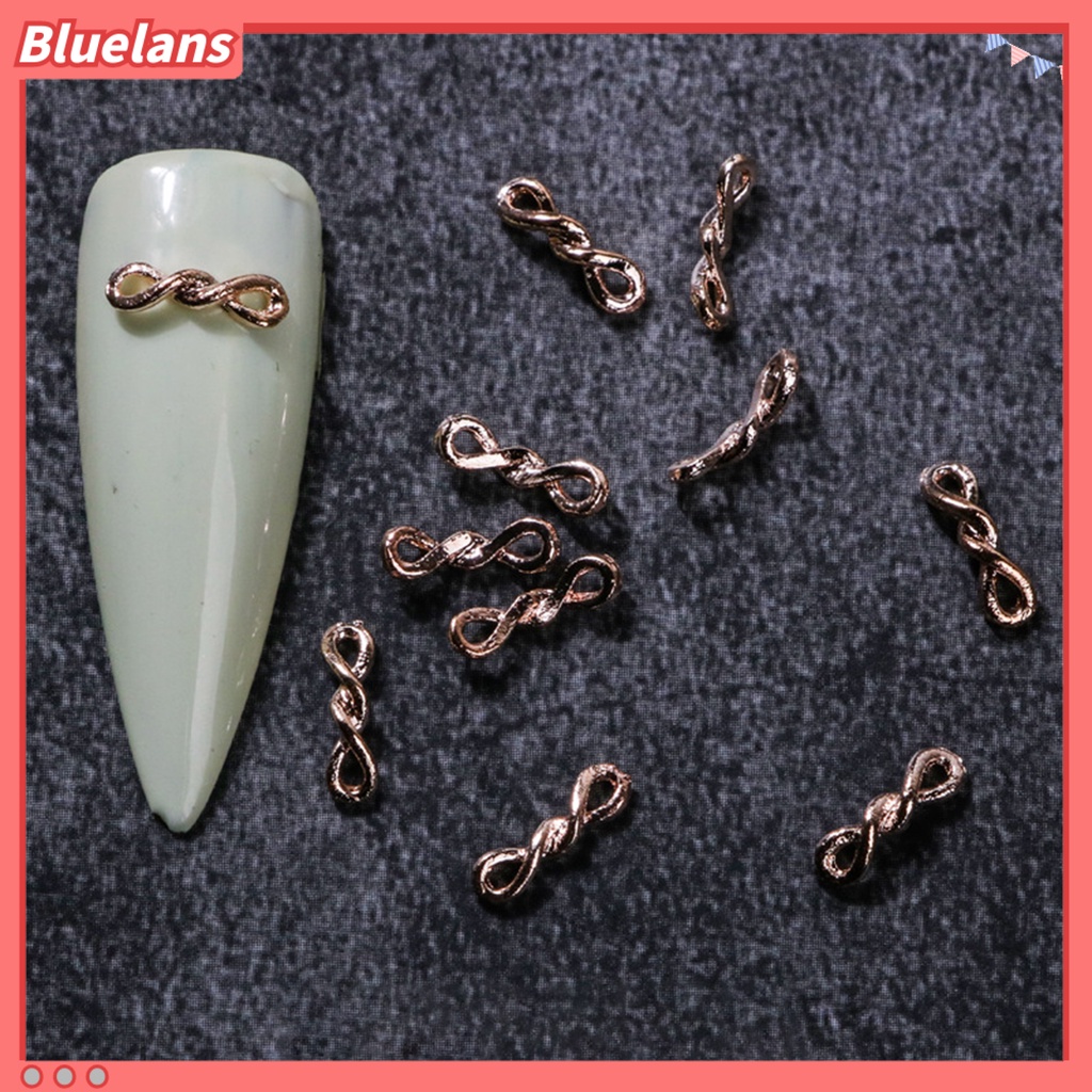 [BLM] 20pcs Nail Art Decor Tiga Dimensi Permukaan Mengkilap Mempesona Efek Visual DIY Tahan Karat Gloss Emas Perak Twist Rantai Hiasan Kuku Salon Kuku Supply