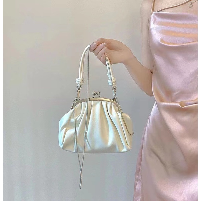 BAO100 Tas Klip Lipit Lucu Evening Bag Premium Rantai Tas Genggam Messenger Bag