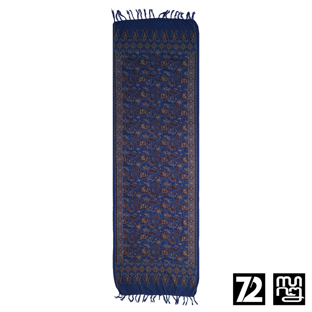 SYAL BATIK SCARFT Premium Motif Kembang Warna Biru 723784 Cap 72