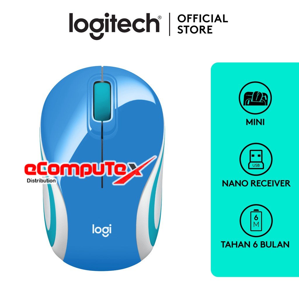 LOGITECH M187 MOUSE WIRELESS MINI PORTABLE – ORIGINAL RESMI