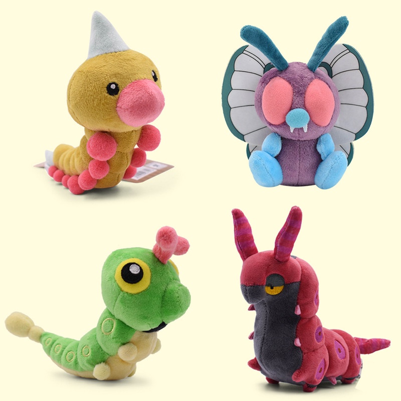 Lucu Pokemon Butterfree Mainan Mewah Monster Saku Caterpie Scolipede Weedle Boneka Animal Elf Caterpillar Stuffed Animals Toy Untuk Anak