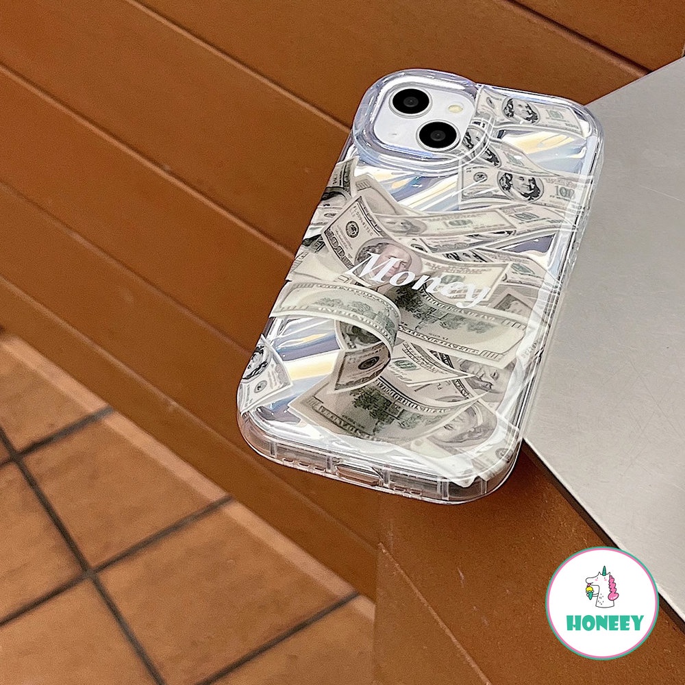 Fashion Money Dollar Phone Case Kompatibel Untuk iPhone 14 Pro Max Case iPhone 11 12 13 Pro Max Bantal Udara Shockproof Lembut Penutup Belakang