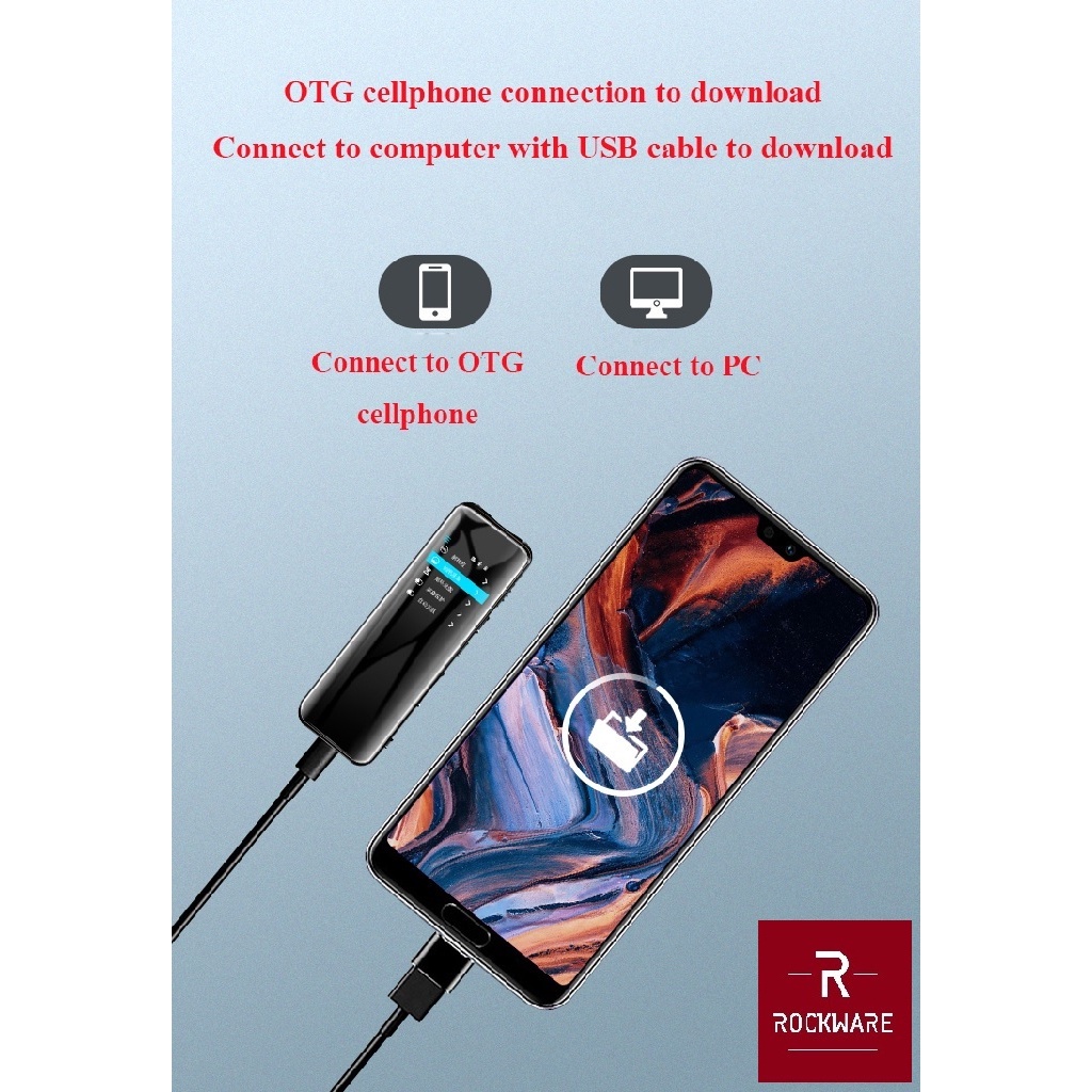 ROCKWARE A13 - Portable Voice Video Recorder - Built-in Camera Lens