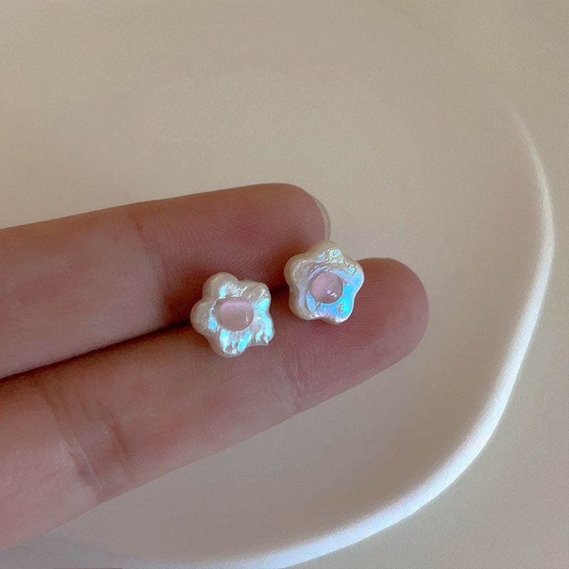 Anting Bunga Opal Mutiara Korea Anting Bunga Putih Vintage Baru2023Terbaru Perhiasan Fashion