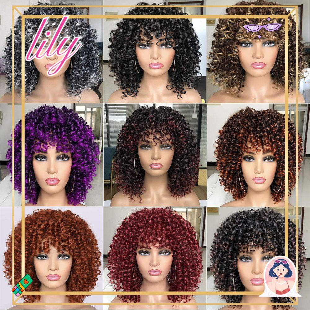 Lily Wig Pendek Kualitas Tinggi Brasil Fancy Cosplay Wig Sintetis