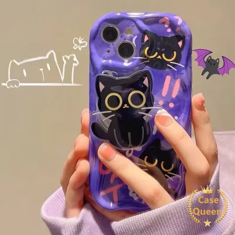 IPHONE Casing Kotak-Kotak Leopard Kucing Lucu Kompatibel Untuk Iphone11 12 14 13 Pro MAX XR XS X MAX 8 6 7 6S Plus SE 2020 7Plus Kartun Smiley 3D Wavy Curved Edge Dog Love Heart Soft Cover