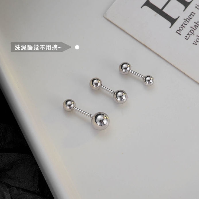 Anting Perak Sederhana Untuk Wanita Hypoallergic Ball Stud Earings Aksesoris Fashion Perhiasan