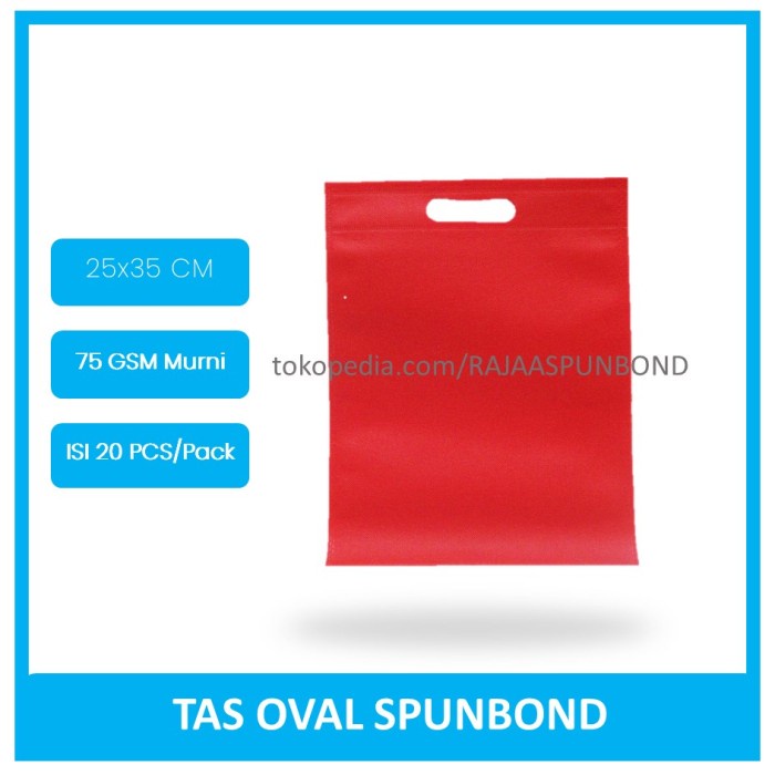 

[SC] Goodie Bag Spunbond Oval 25x35 / Kodian / Warna MERAH