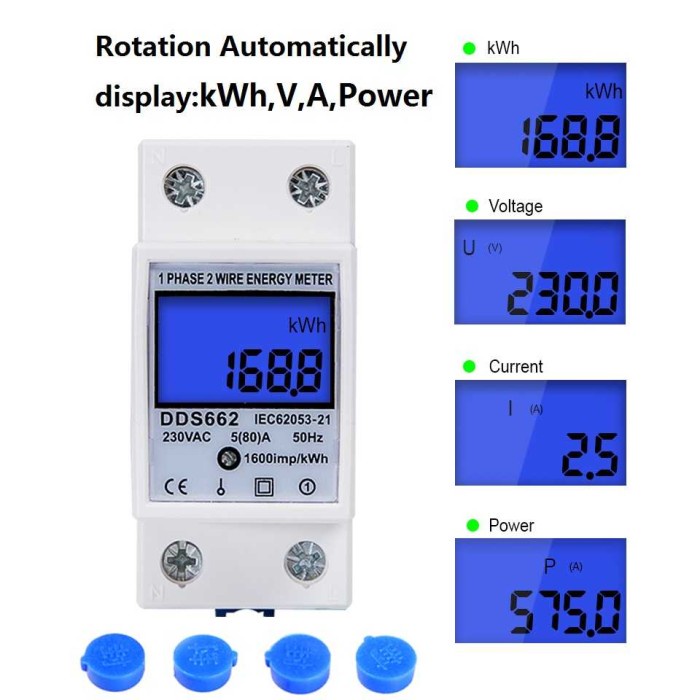 

SPCR Meteran Listrik Digital Din Rail kWh Meter Single Phase 230V G5DDFS