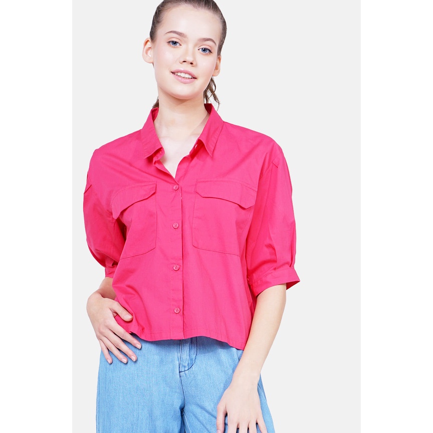 Ninety Degrees - Kemeja Wanita Levina Fuschia 22641D5FU