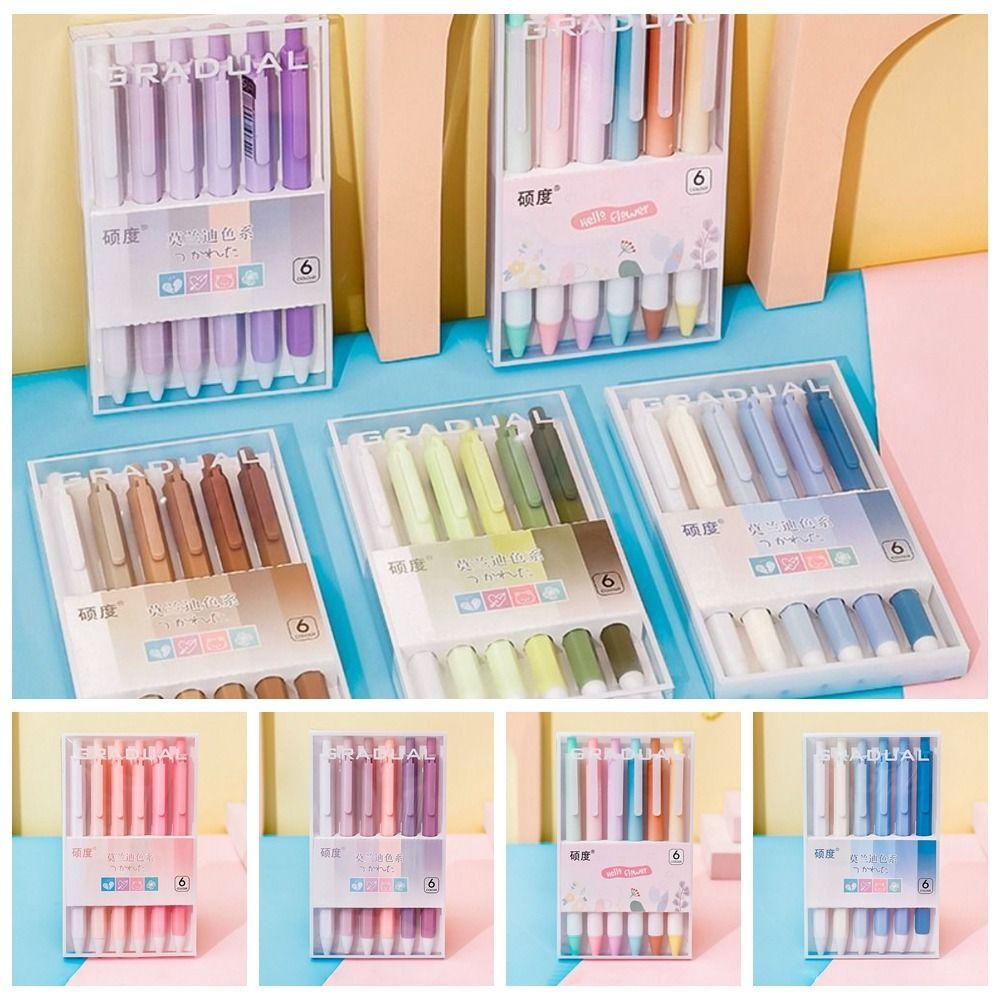 Mxbeauty ST Nib Press Gel Pen Set Kawaii 0.5mm Kantor Siswa Sekolah Anak Bolpoin