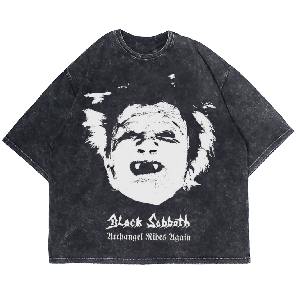 Patternmerch "band black sabbath glory ride" Oversize T-shirt | washed tee | kaos vintage