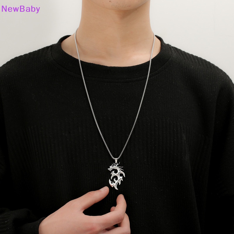 Newbaby Glow Flame Dragon Kalung Kepribadian Punk Glow Liontin Untuk Wanita Pria Glow In The Dark Hewan Sweater Rantai Bersinar Kalung Hiphop Perhiasan Aksesoris ID