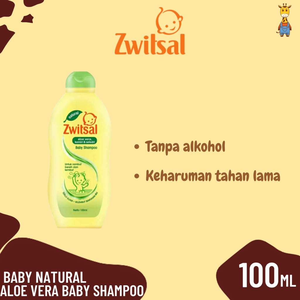 Zwitsal Baby Shampoo Natural Aloe Vera Kemiri &amp; Seledri 100ml