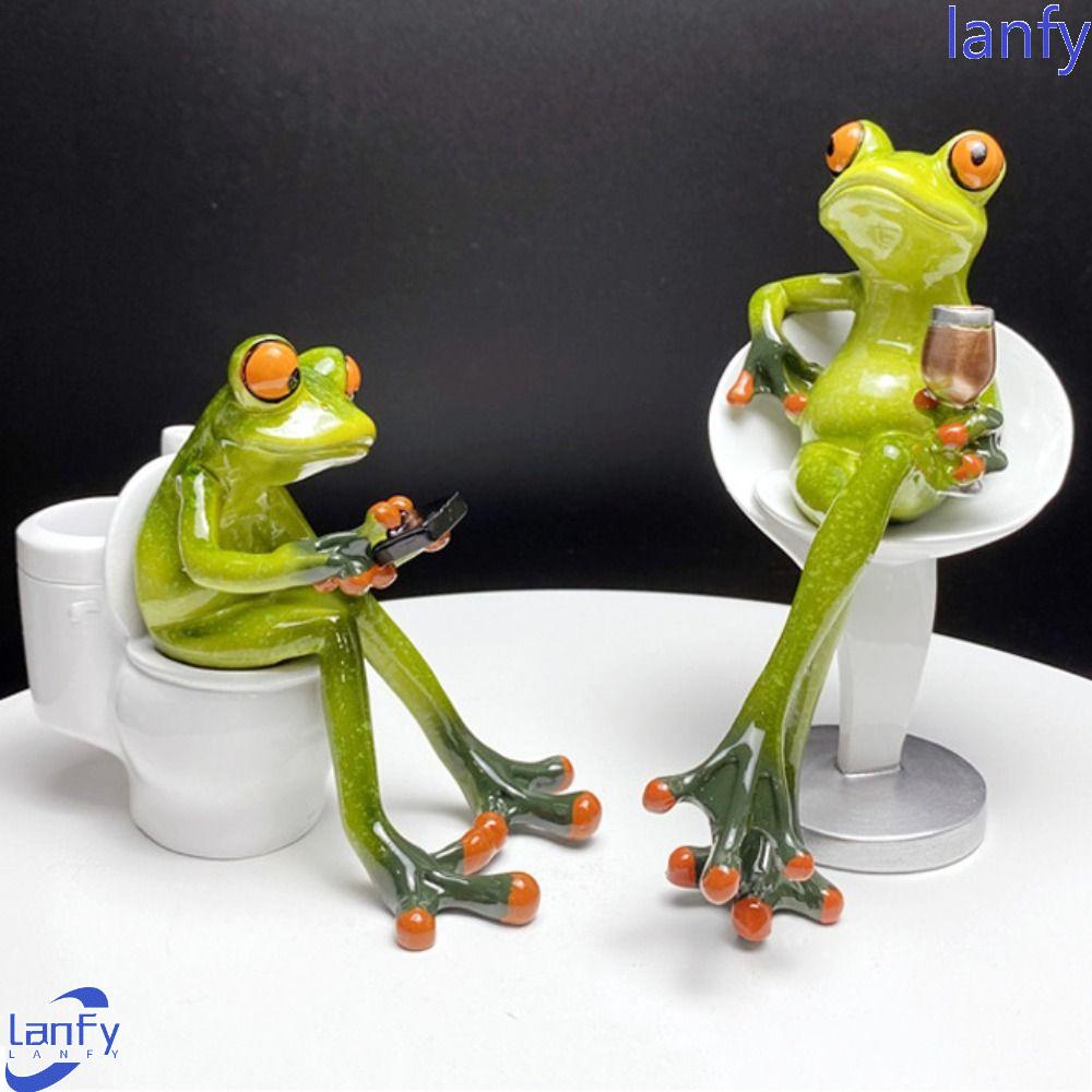 Lanfy Patung Kodok Fashion Kreatif Hadiah Ulang Tahun Dekorasi Ruang Tamu Tabletop Penempatan Untuk Interior Leggy Frog Statue