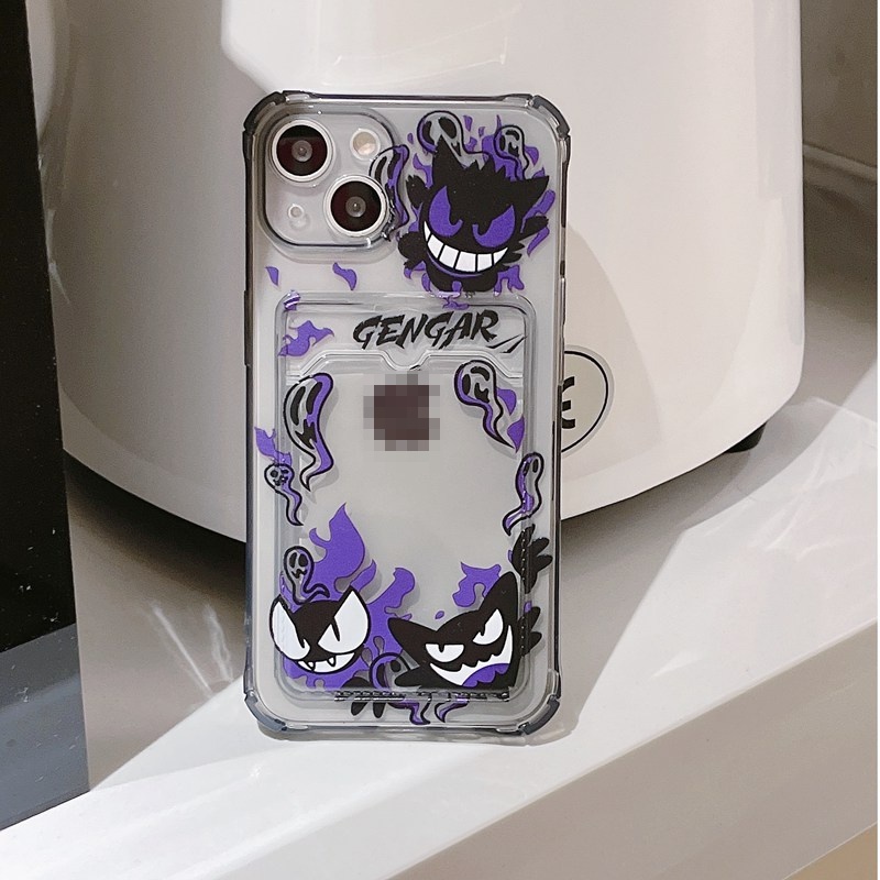 Card Case Gengar &amp; Pikachu Soft Case HP iP iPhone 14 13 12 11 Pro X XS XR Max 7 8 + Plus FTD Casing Apple