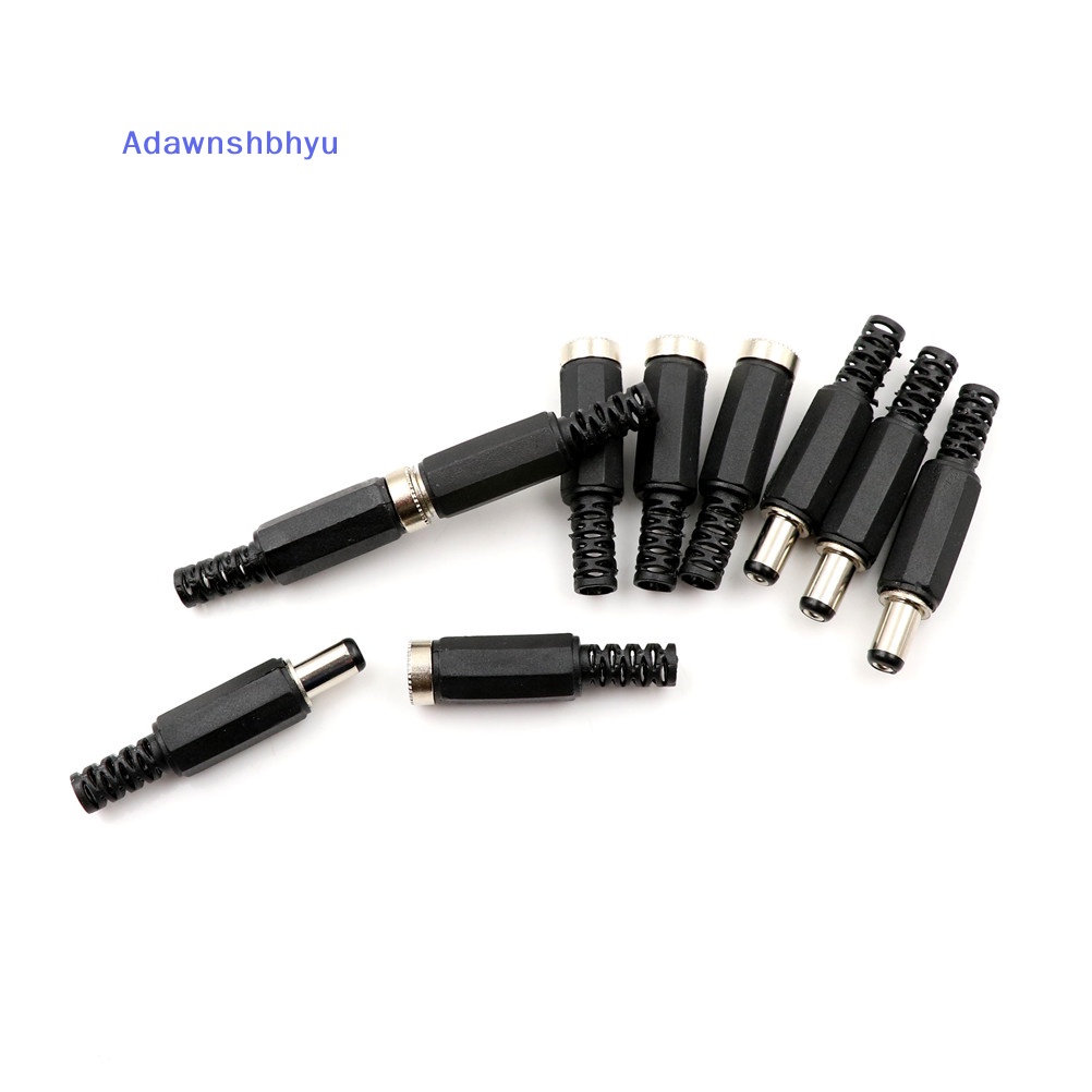 Adhyu 10pcs 5.5x2.1mm DC Power Female Plug Jack+Soket Konektor Jack Colokan Male ID