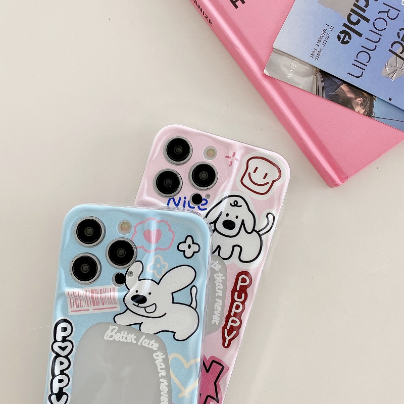 IPHONE Untuk Iphone14 13 12 11 Pro Max X XR XS Max7 8 Plus Kartun Lucu Anjing Kecil Transparan Pelindung Soft case