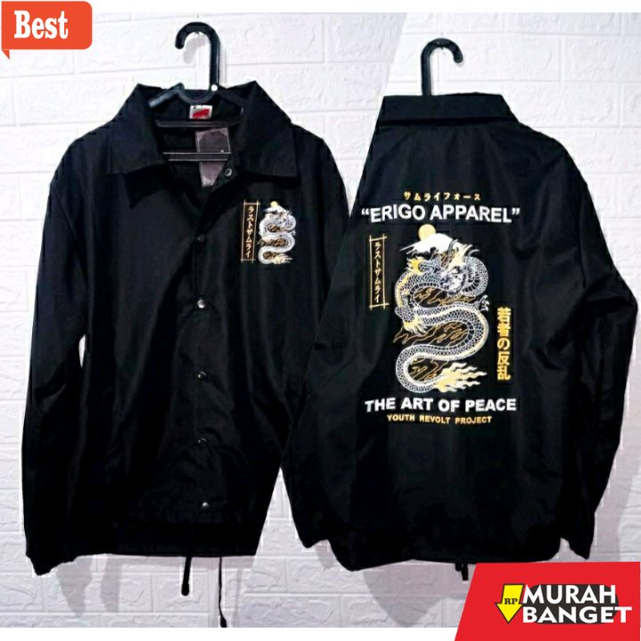 Jaket parasut pria terbaru- JAKET COACH PRIA ERIGO NAGA HITAM CJ//JAKET PARASUT PRIA WANITA//JAKET W
