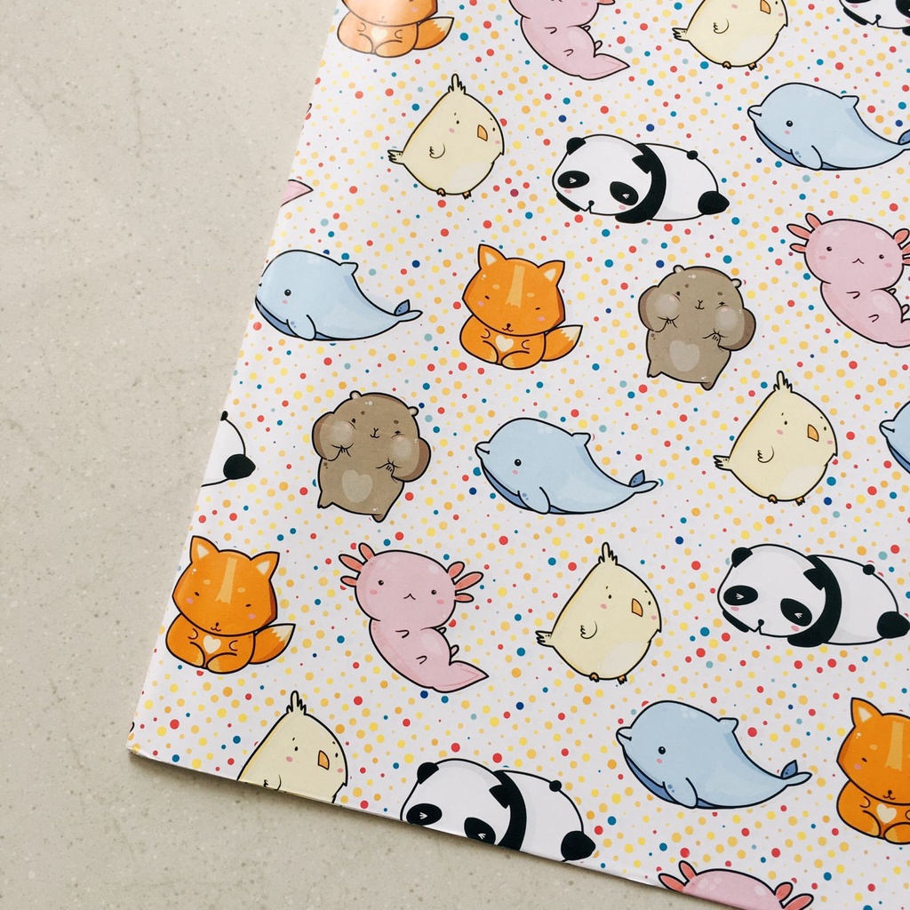 

Kertas Kado Animal Polkadot Warna Warni Full Color