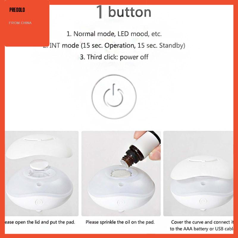 [Predolo] Essential Oil Diffuser Kecil Dengan 7lampu Berubah Warna LED Untuk Ruang Tamu