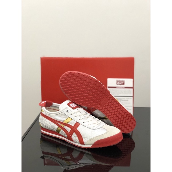 Sepatu Onitsuka Tiger Mexico 66 Street Fighter Chun Li White Red Free Paperbag