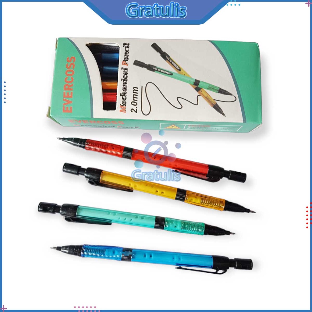 

PENSIL MEKANIK EVERCOSS EV-752 [1 PACK/2.0MM] / ALAT TULIS SEKOLAH / MECHANICAL PENCIL / PERLENGKAPAN MENGGAMBAR PINSIL ISI ULANG 1 PAK