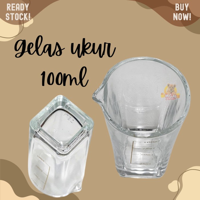 gelas Ukur kaca 100ml gelas takar 0.1L Takaran mini bubble tea gula